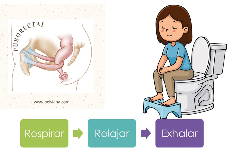 Postura para facilitar evacuación fecal